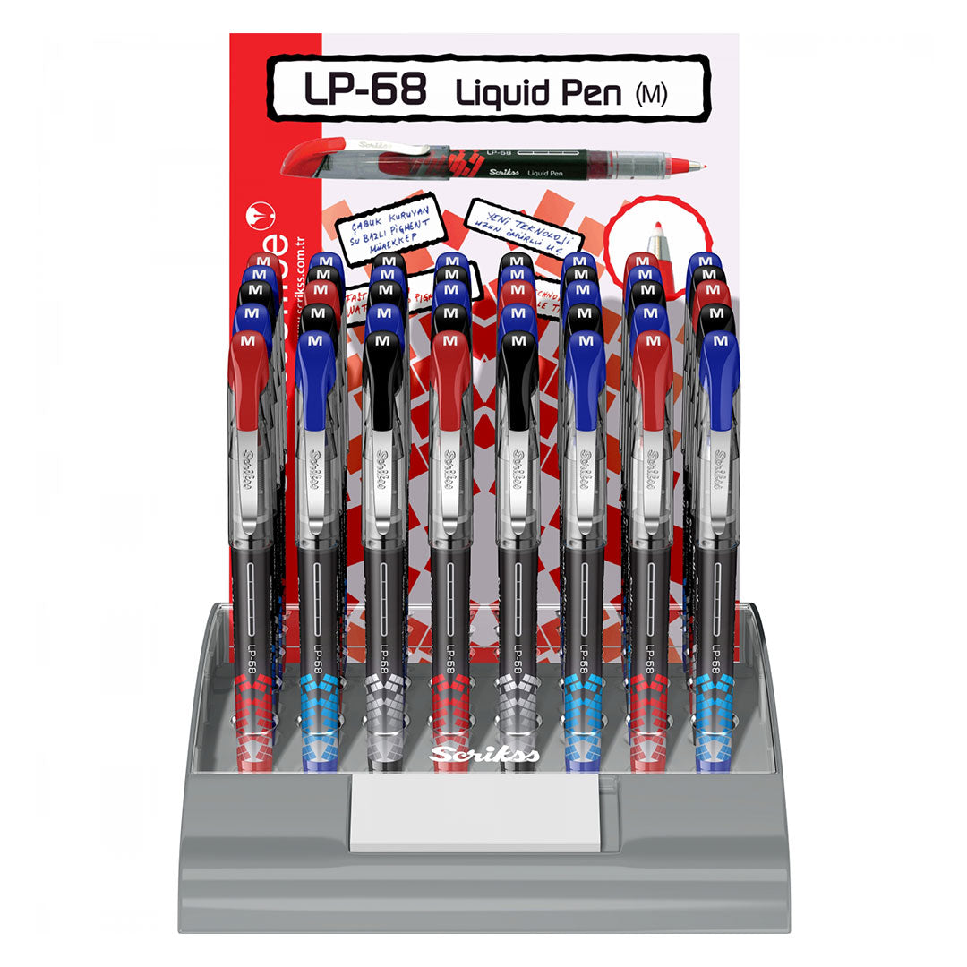Scrikss | LP-68 | Liquid Pen | Box of 12 | Blue | Smooth Writing