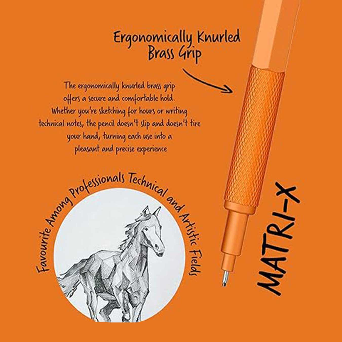 Scrikss | Matri-X | Mechanical Pencil | Orange-0.7mm