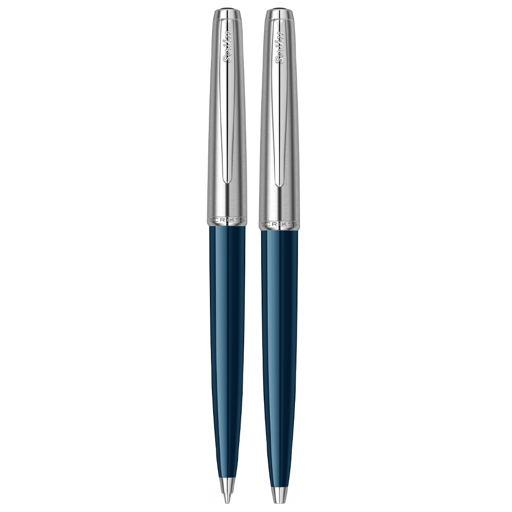 Scrikss | Metropolis 78 | Ball Point & 0.7mm Mechanical Pencil  Set | Blue