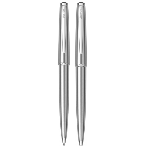 Scrikss | Metropolis 78 M | Ball Point Pen & Mechanical Pencil Set | Stainless Steel