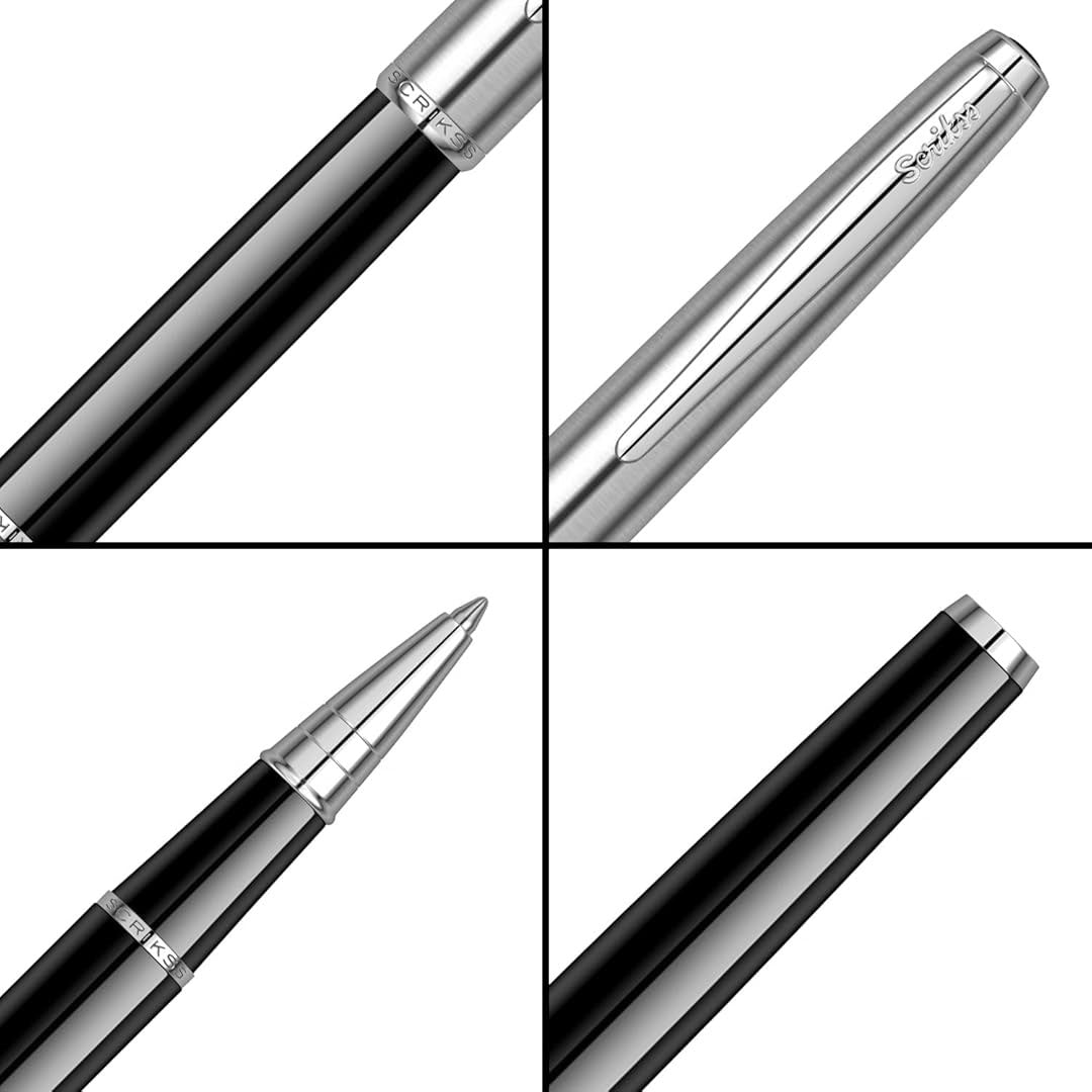 Scrikss Metropolis 800 Rollerball Pen | Black Chrome