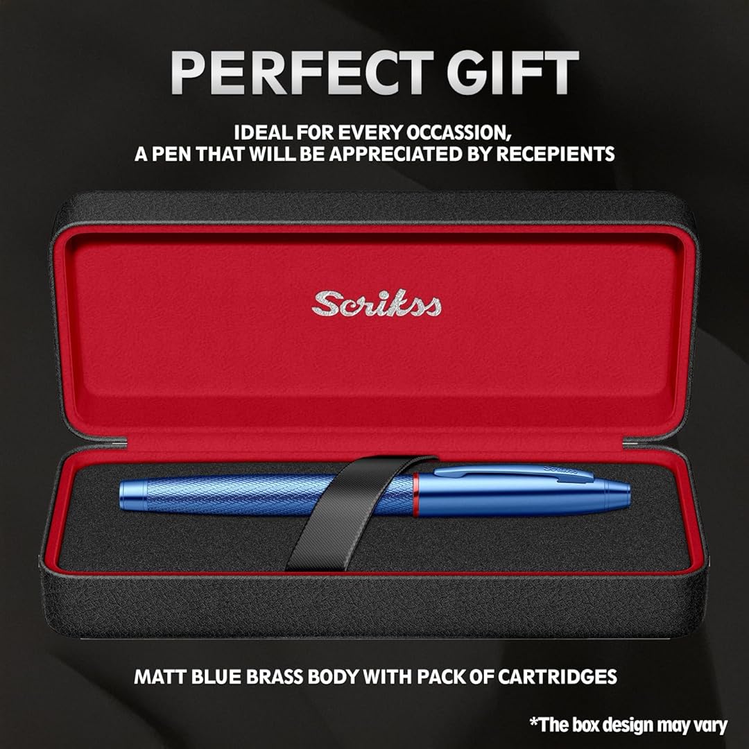 Scrikss | Noble 35 | Fountain Ink Pen | Medium Nib  | Blue