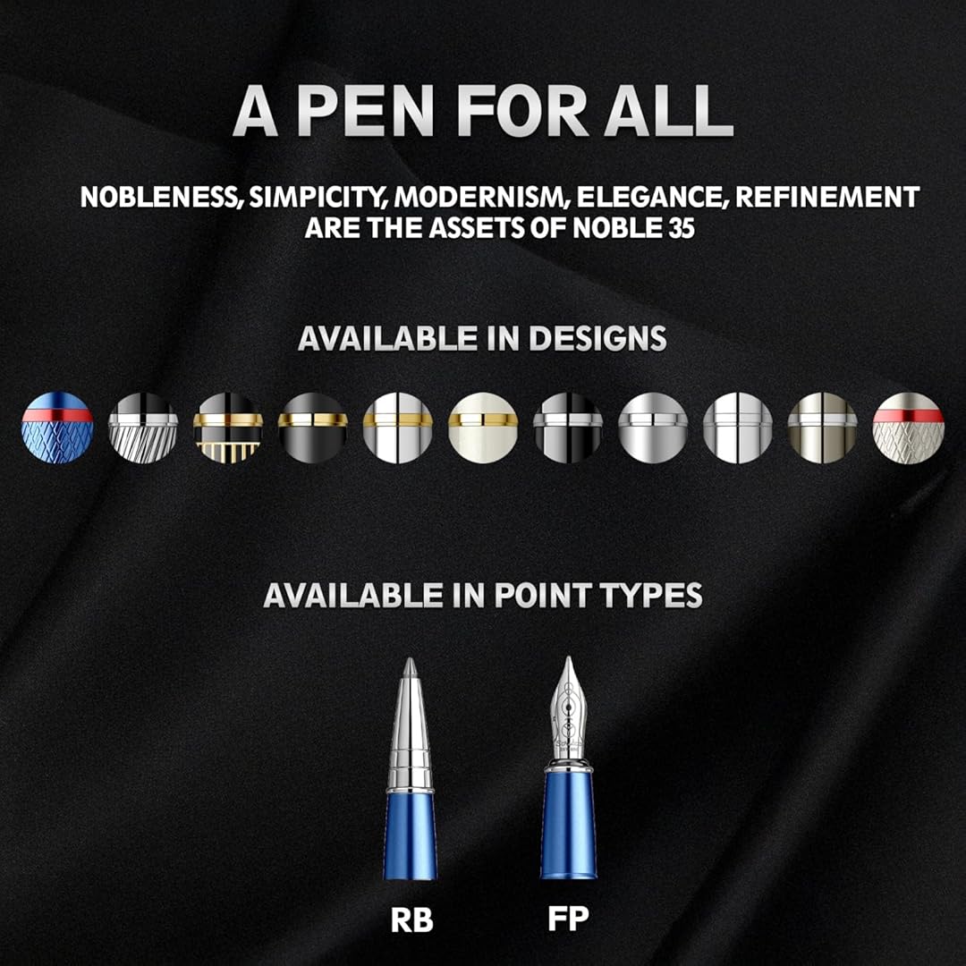 Scrikss | Noble 35 | Fountain Ink Pen | Medium Nib  | Blue