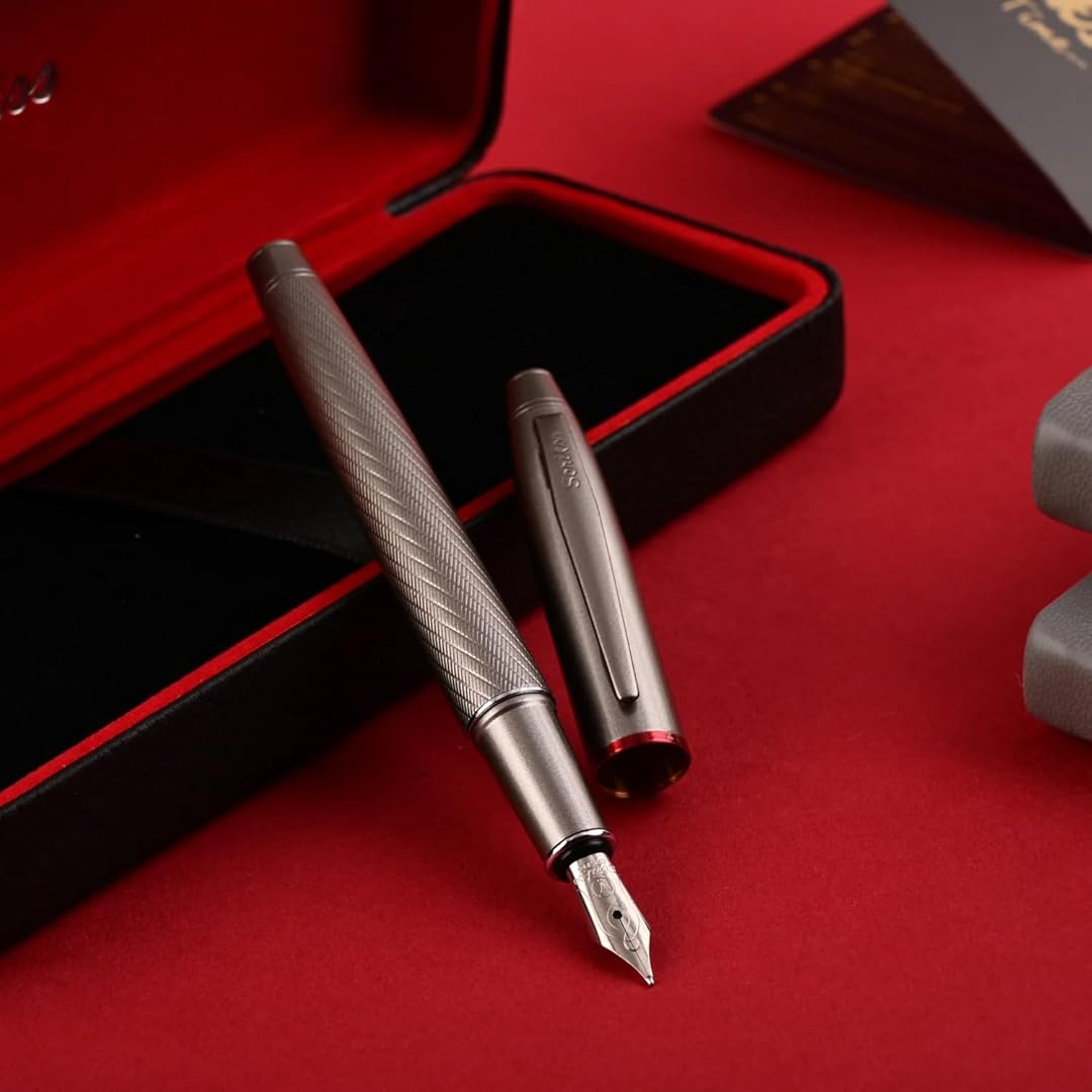 Scrikss Noble 35 Medium nib Fountain Pen - Matte Titanium
