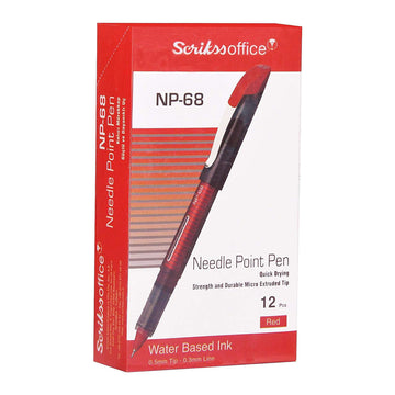 Scrikss | Np-68 | Needle Point Pen 0.5mm | Box Of 12 | Red