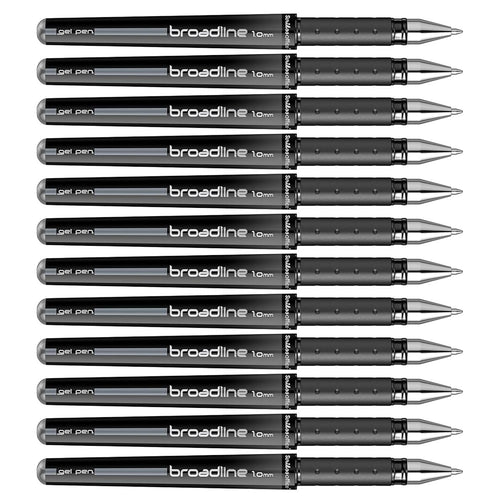 Scrikss | Office Broadline | 1.0mm | Gel Pen | Black | Pack Of 12