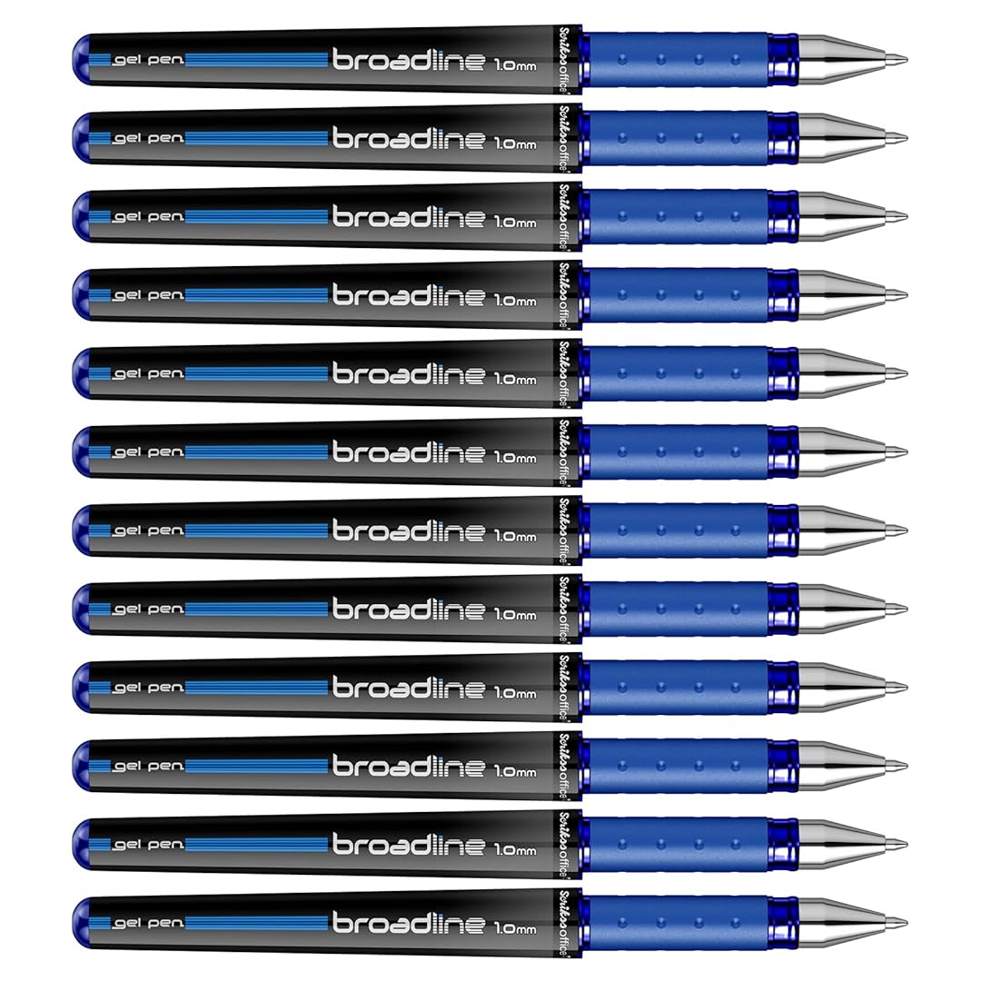 Scrikss | Office Broadline | 1.0mm | Gel Pen | Blue | Pack Of 12