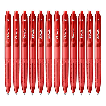 Scrikss | Office Hybrid | Ballpoint Pen | Red |  12 Pcs Pack