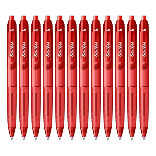 Scrikss | Office Hybrid | Ballpoint Pen | Red |  12 Pcs Pack
