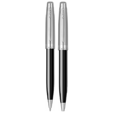 Scrikss | Oscar 39 | Ball Point & 0.7mm Mechanical Pencil  Set | Black Chrome