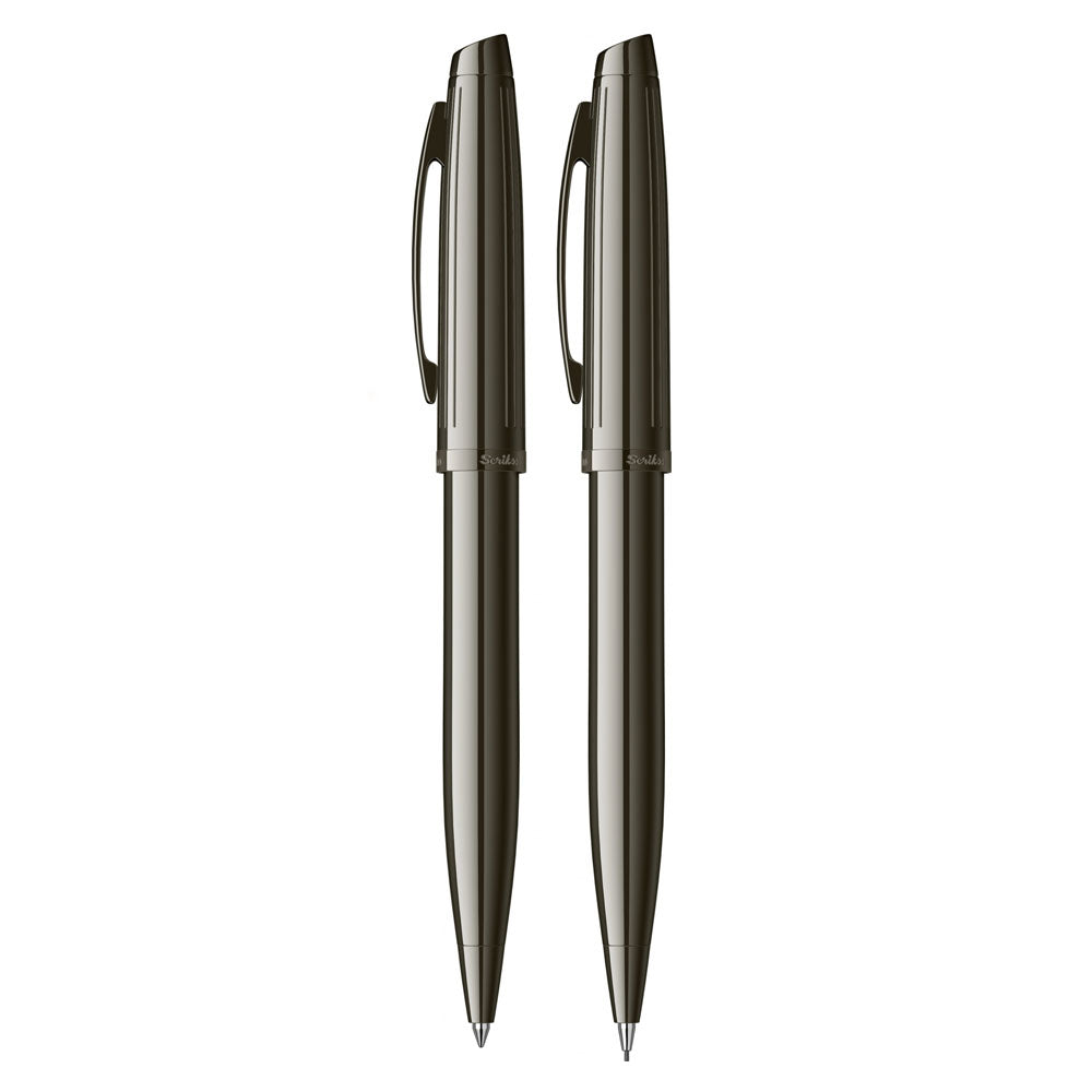 Scrikss Oscar 39 Ballpoint Pen & Mechanical Pencil Set | Titanium