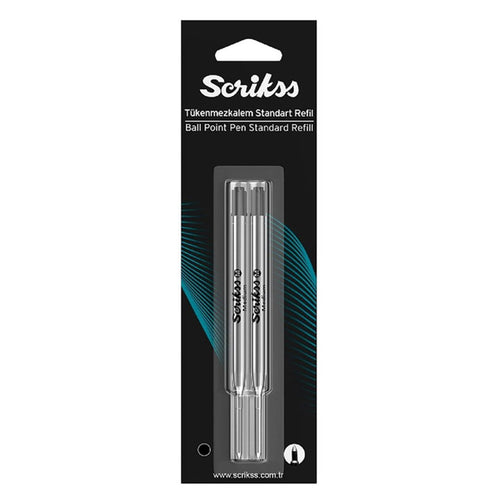 Scrikss |Standard Ball Point Refill | Black Ink | Pack Of 2