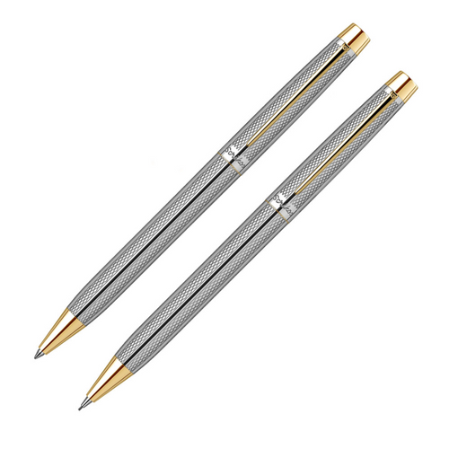 Scrikss | Venus 722 | Ball Point & 0.7mm Mechanical Pencil  Set | Gold Chrome