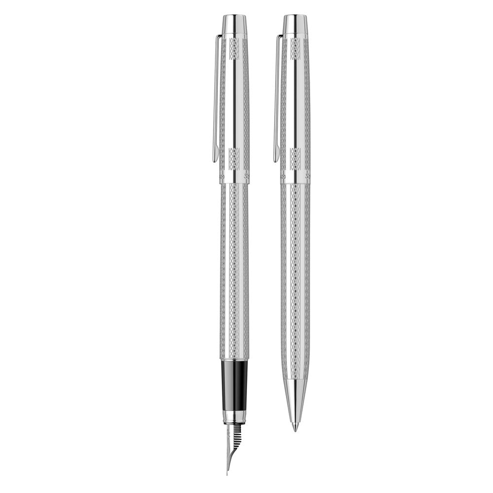 Scrikss | Venus 722 | Fountain Pen & Ball Point Pen Set | Gold Chrome