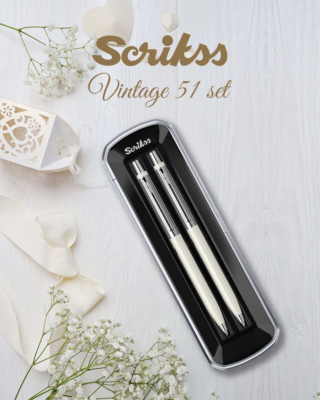 Scrikss Vintage 51 Ballpoint Pen and Mechanical Pencil | Ivory