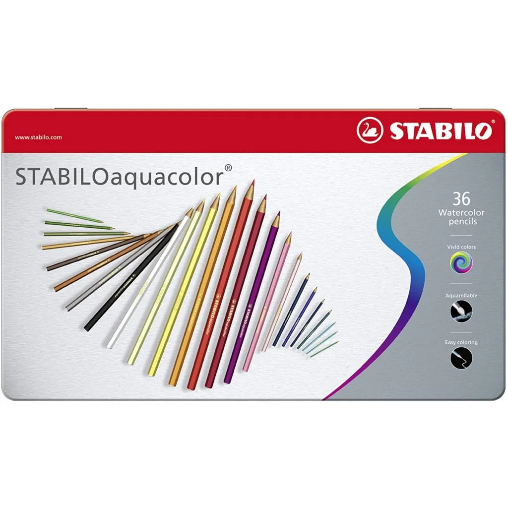 Stabilo | Aquacolor | Watercolor Pencil | Metal Box of 36 Colours