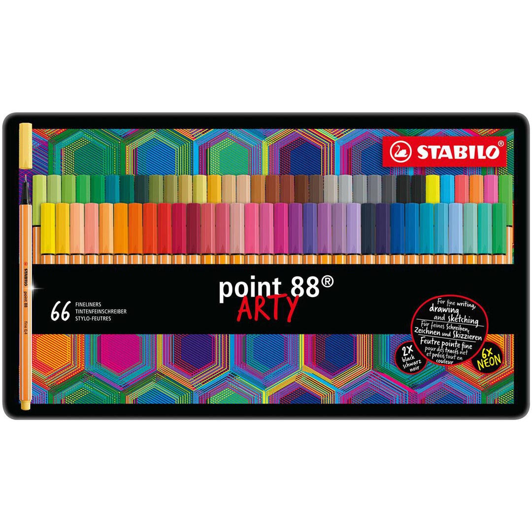 Stabilo | Arty | Point 88 | Fineliner | Metal Box of 66 Pcs