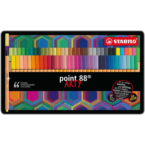 Stabilo | Arty | Point 88 | Fineliner | Metal Box of 66 Pcs