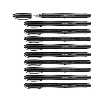 Stabilo Bl@ck Medium Tip Rollerball Pen in Black | Set of 10