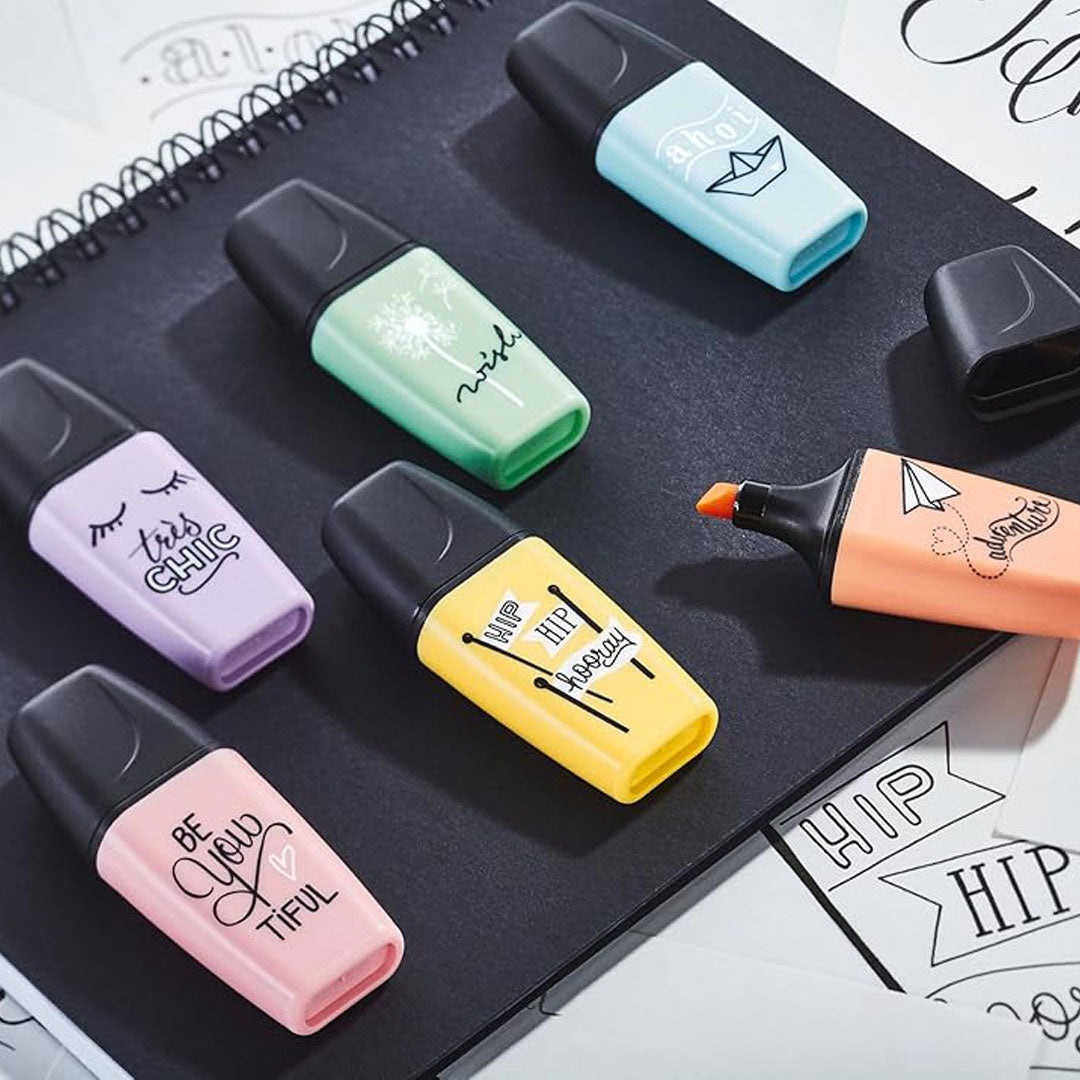 Stabilo | Boss | Mini Pastellove | Highlighter Pen | Pack of 3 | Peach | Purple | Mint Green