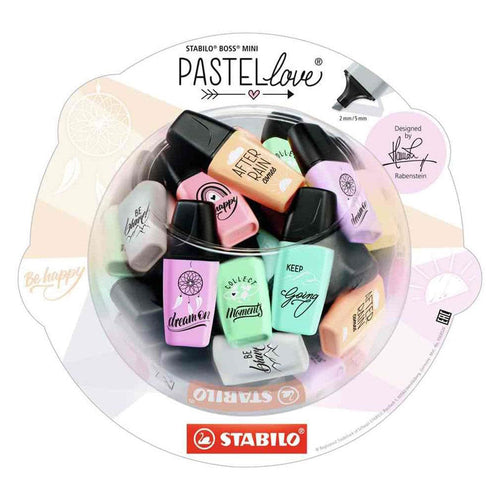 Stabilo | Boss | Mini Pastellove | Highlighter Pen | Pack of 30 | Assorted Colours