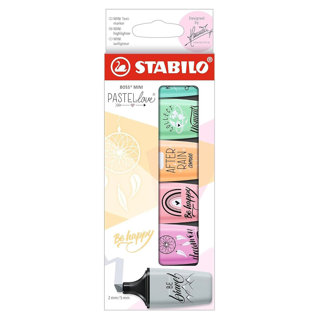 Stabilo | Boss | Mini Pastellove | Highlighter Pen | Pack of 6 | Assorted Colours