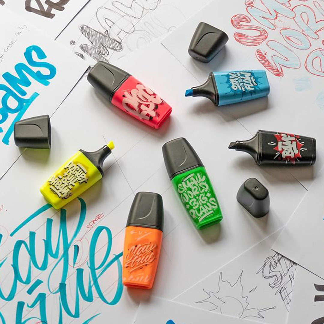 Stabilo | Boss | Mini Snooze One | Highlighter Pen | Pack of 3 | Blue, Yellow, Green