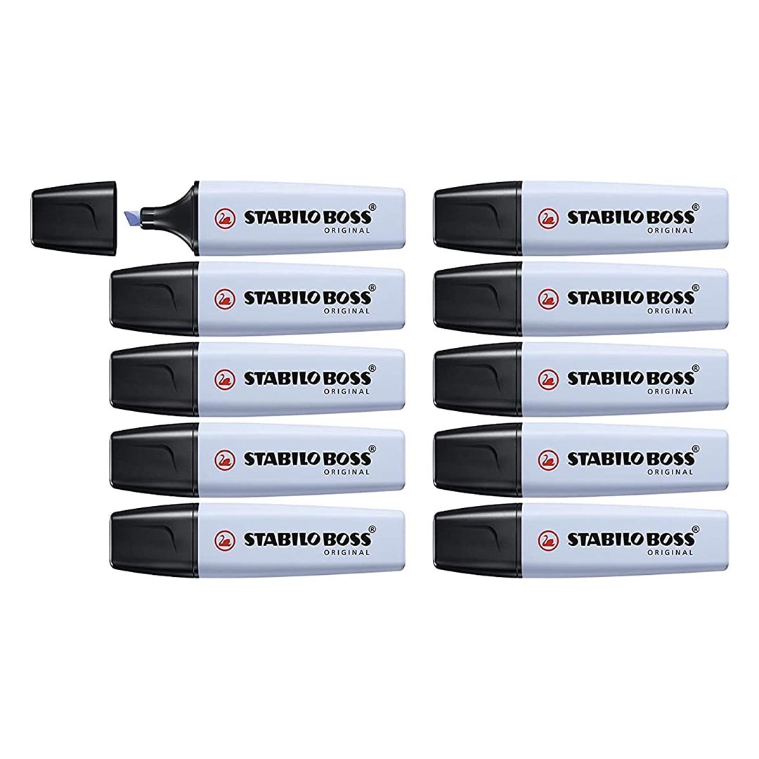 Stabilo | Boss Original Highlighter Pen| Cloudy Blue | Pack Of 10 Pcs