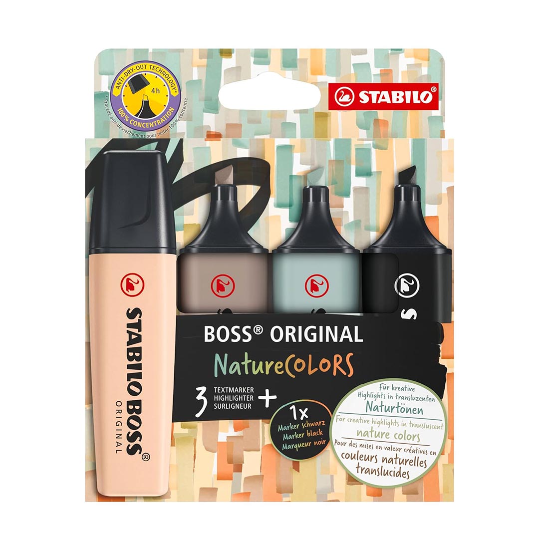 Stabilo | Boss Original Highlighter | Nature Colors | Pack of 4 | Premium Shades Two