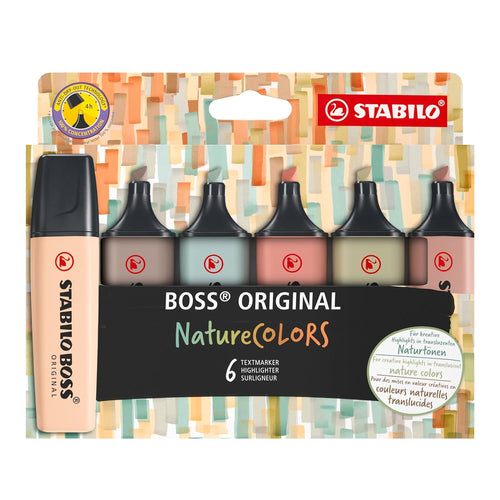 Stabilo | Boss Original Highlighter | Nature Colors | Pack of 6 | Premium Shades Three