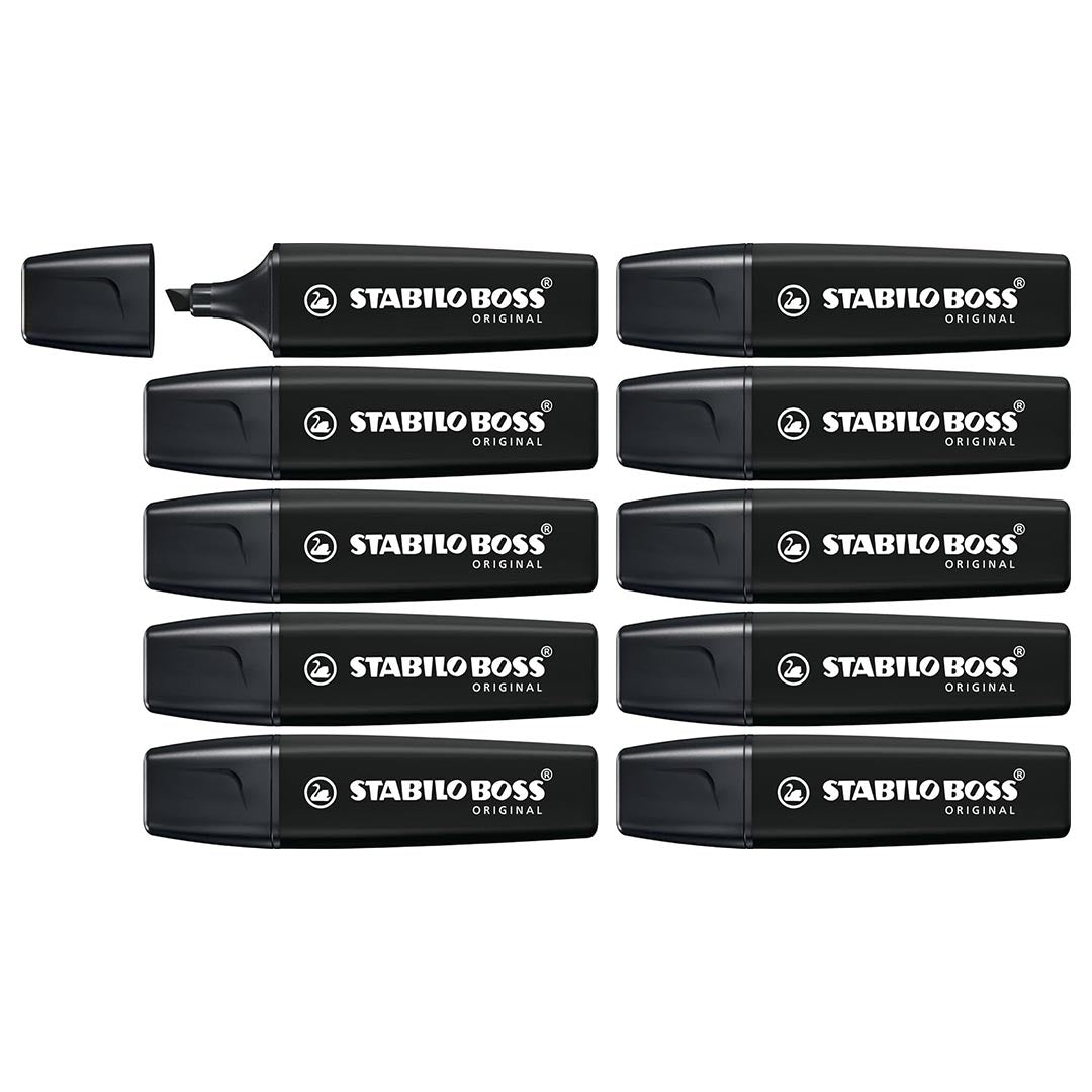 Stabilo | Boss Original Highlighter | Nature Colors | Black Art Marker | Pack Of 10