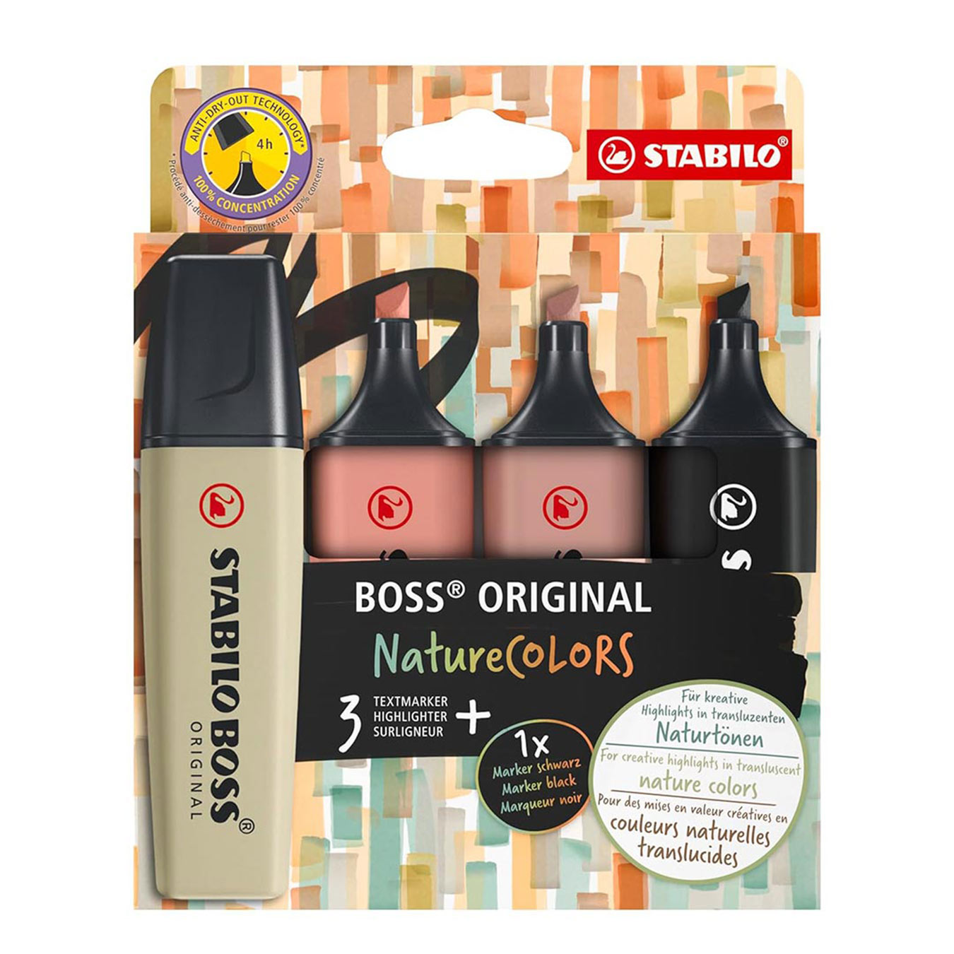 Stabilo | Boss Original Highlighter | Nature Colors | Pack of 4 | Premium Shades One
