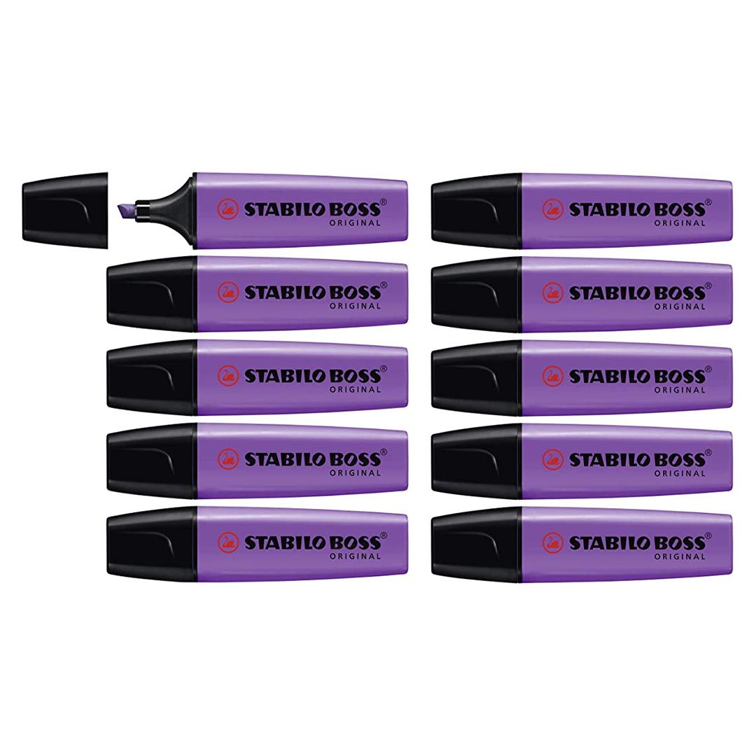 Stabilo | Boss Original Highlighter Pen| lavender| Wallet Of 10 Pcs