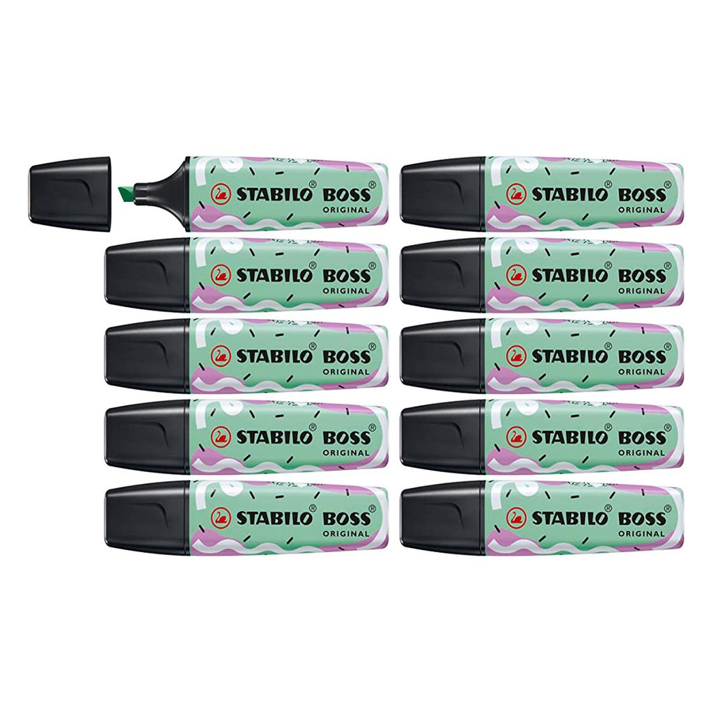 Stabilo | Boss Original Highlighter Pen| Mint Green | Pack Of 10 Pcs