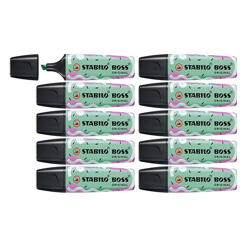 Stabilo | Boss Original Highlighter Pen| Mint Green | Pack Of 10 Pcs