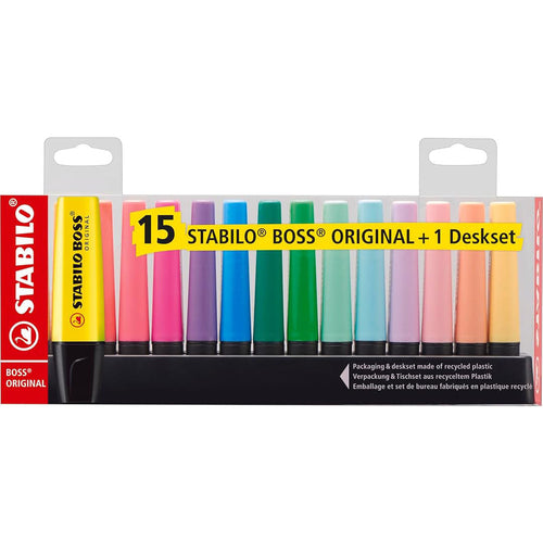 Stabilo | Boss Original | Multicolored | Pack of 15 | Higlighter Pen