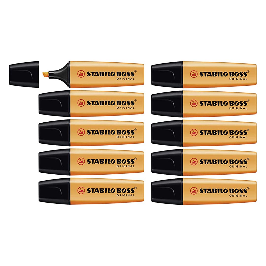 Stabilo | Boss Original Highlighter Pen| Orange | Wallet Of 10 Pcs