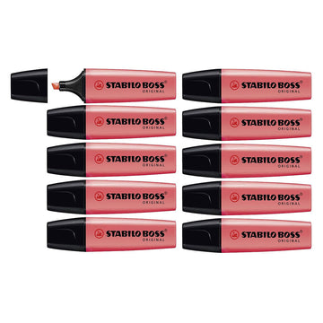 Stabilo | Boss Original | Red | Pack Of 10 | Highlighter Pen