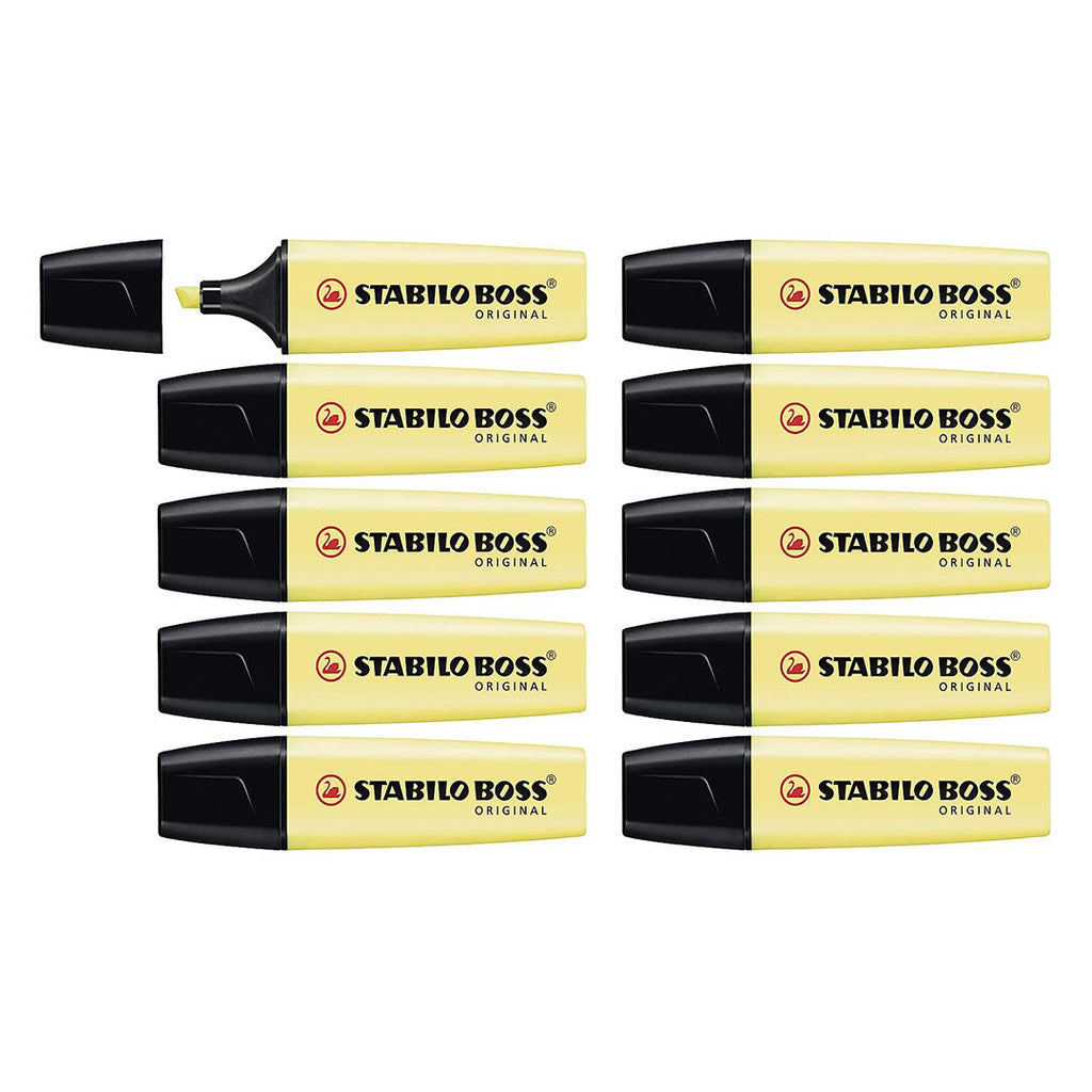 Stabilo | Boss Original | Yellow | Pack Of 10 | Highlighter Pen