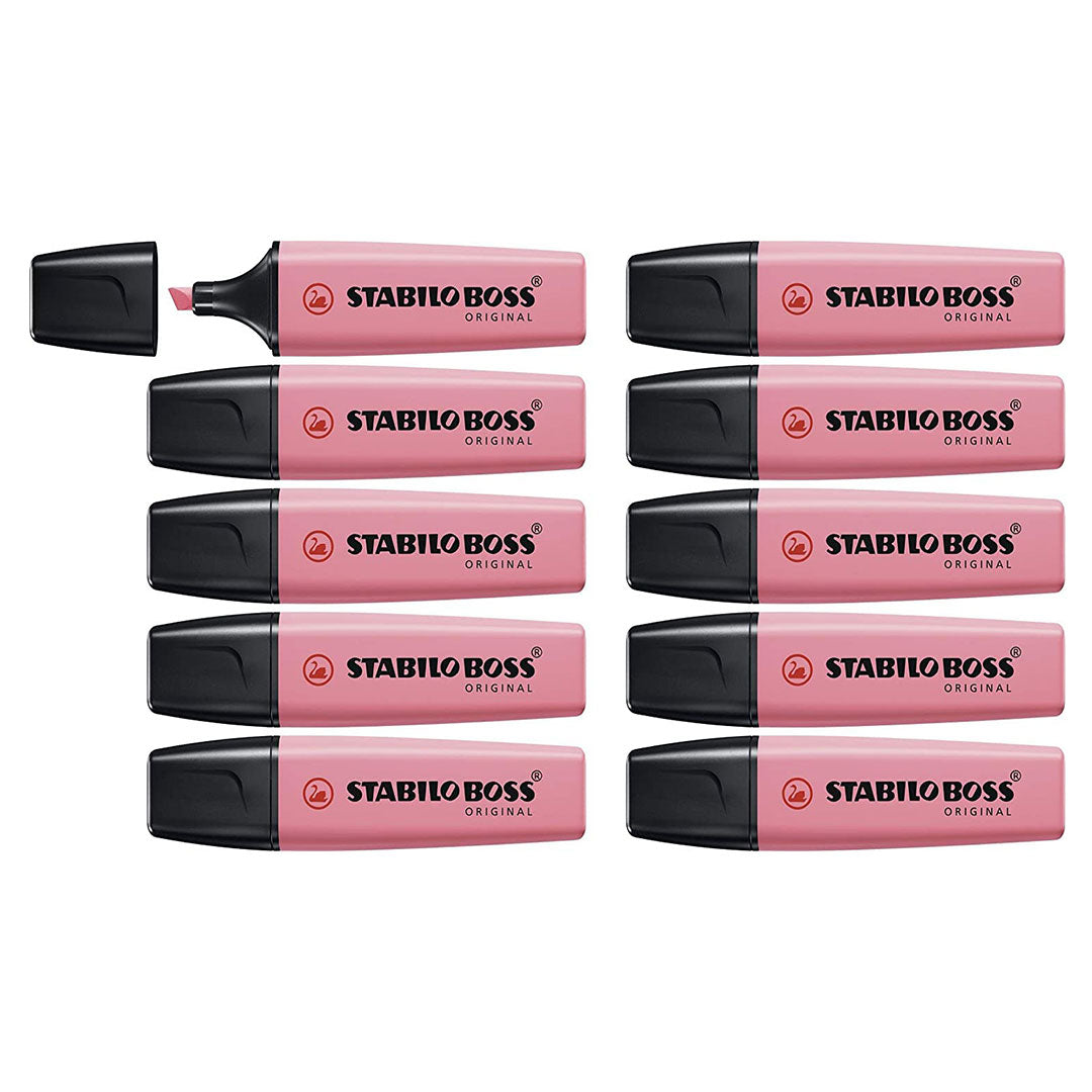 Stabilo | Boss Pastel | Cherry Pink | Pack Of 10 | Highlighter Pen