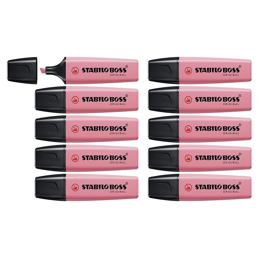 Stabilo | Boss Pastel | Cherry Pink | Pack Of 10 | Highlighter Pen