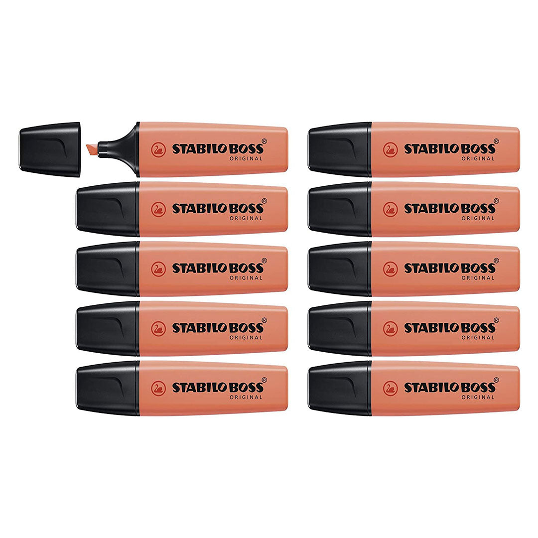 Stabilo | Boss Pastel | Corel Red | Pack Of 10 | Highlighter Pen