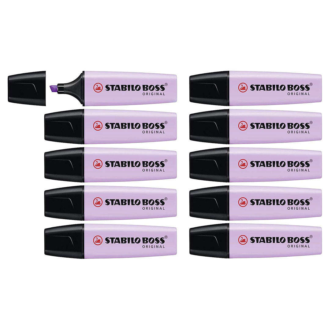 Stabilo | Boss Pastel | Lilac | Pack Of 10 | Highlighter Pen