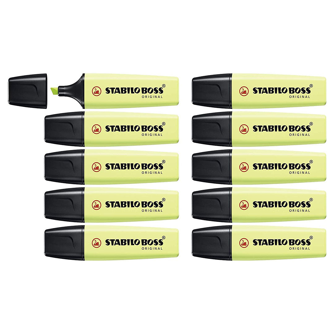Stabilo | Boss Pastel | Lime | Pack Of 10 | Highlighter Pen