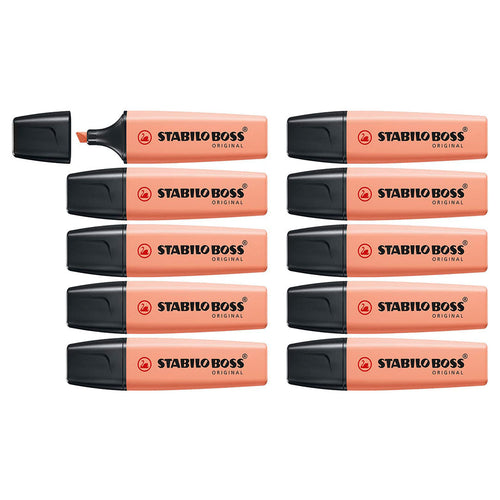 Stabilo | Boss Pastel | Peach | Pack Of 10 | Highlighter Pen