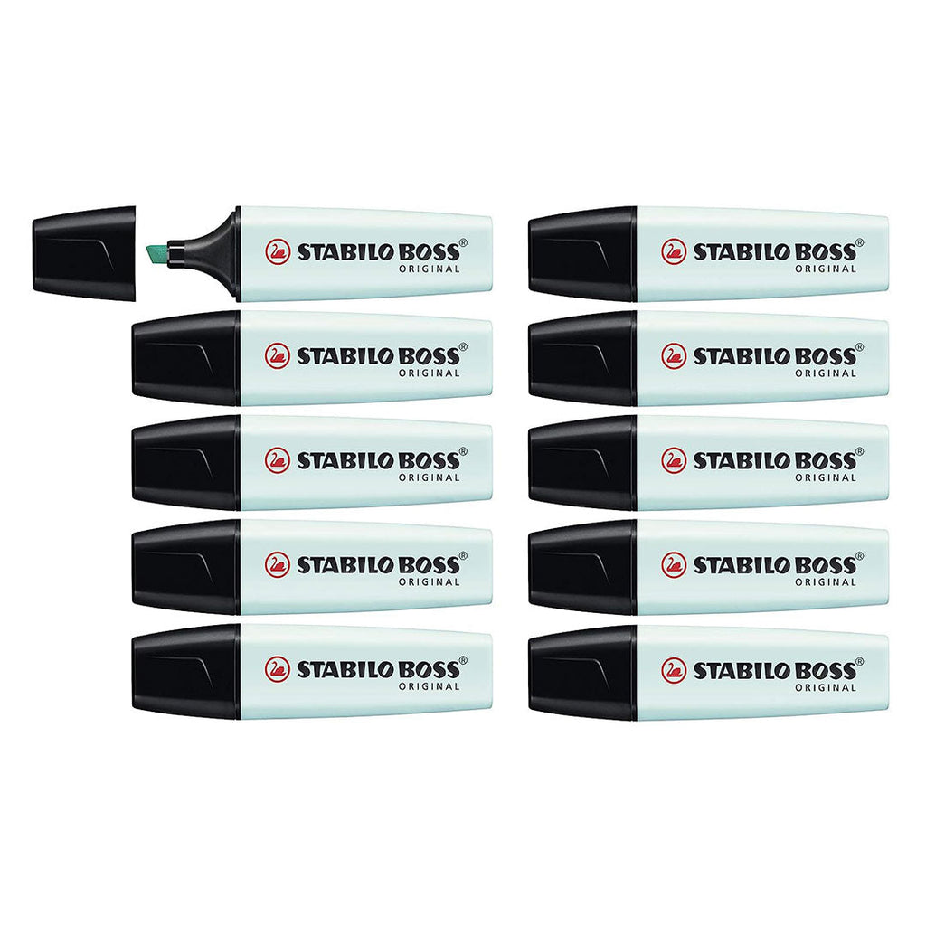 Stabilo | Boss Pastel | Turquoise | Pack Of 10 | Highlighter Pen