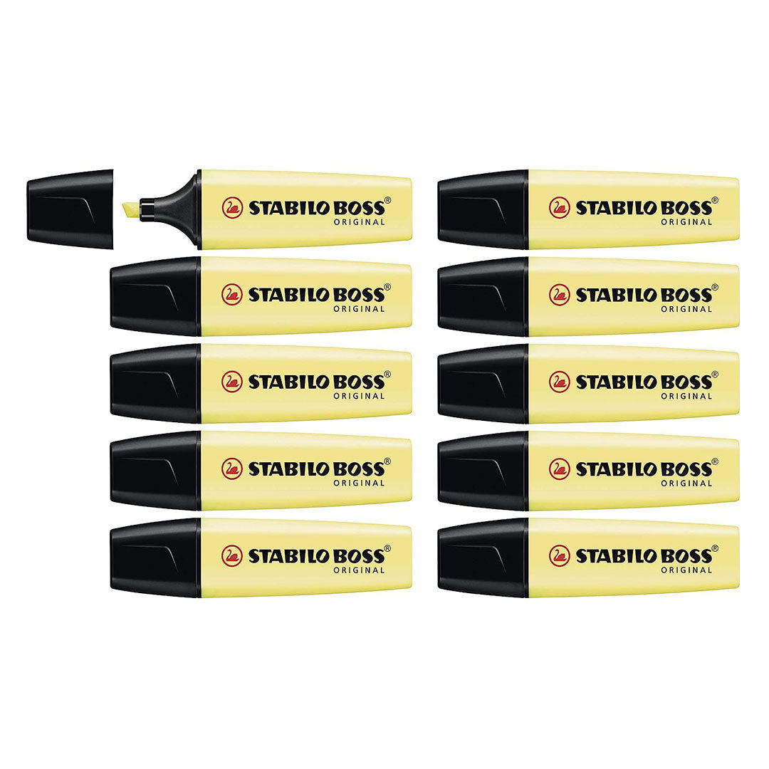 Stabilo | Boss Pastel | Yellow | Pack Of 10 | Highlighter Pen
