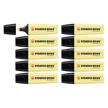 Stabilo | Boss Pastel | Yellow | Pack Of 10 | Highlighter Pen