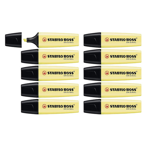 Stabilo | Boss Pastel | Yellow | Pack Of 10 | Highlighter Pen