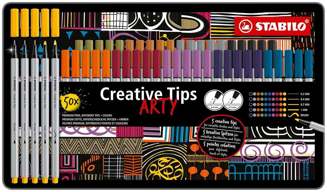 Stabilo | Arty | Multi Liner Set | Creative Tips | Urban | 50 pc